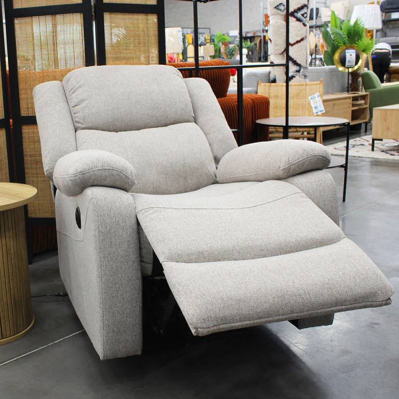 Fauteuil relax électrique inclinable beige David - Image 5