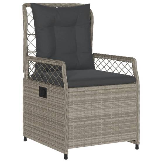 Salon de jardin 4 personnes résine tressée chaises inclinables 140cm Gris – ComfortXL Outdoor Living - Image 3