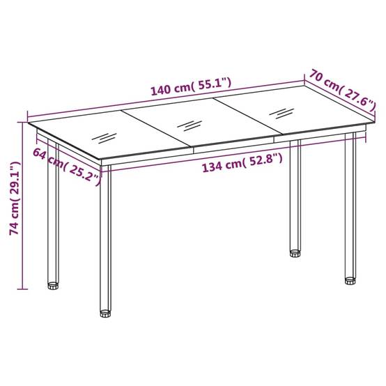 Salon de jardin 4 personnes résine tressée chaises inclinables 140cm Gris – ComfortXL Outdoor Living - Image 4