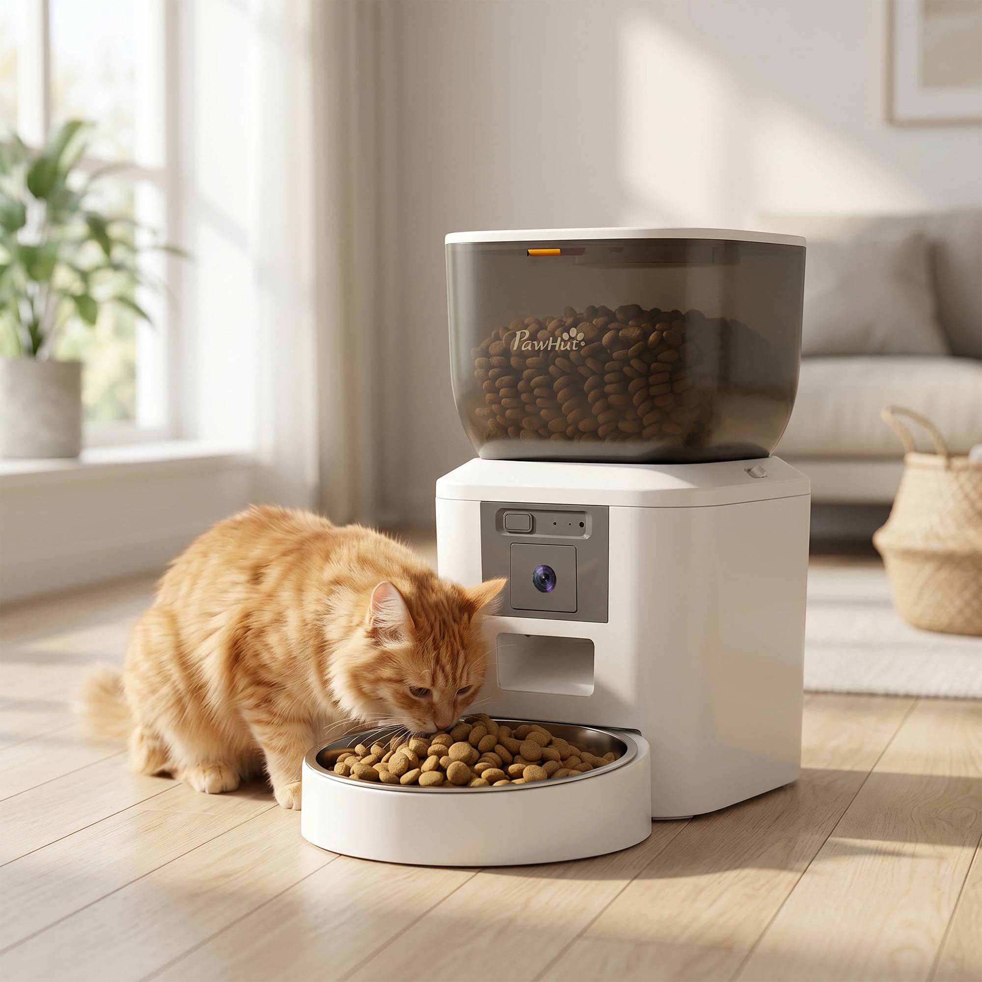 ComfortXL - Distributeur automatique 4 L ABS inox blanc pour chat avec caméra Wi-Fi audio bidirectionnel et contrôle à distance - Image 1