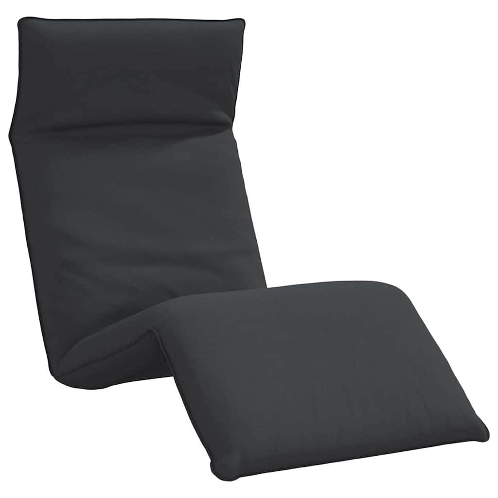 Chaise Longue Sol Pliante Tissu Oxford Plage Jardin Inclinable 5 Positions Noir - ComfortXL Outdoor Living - Image 2