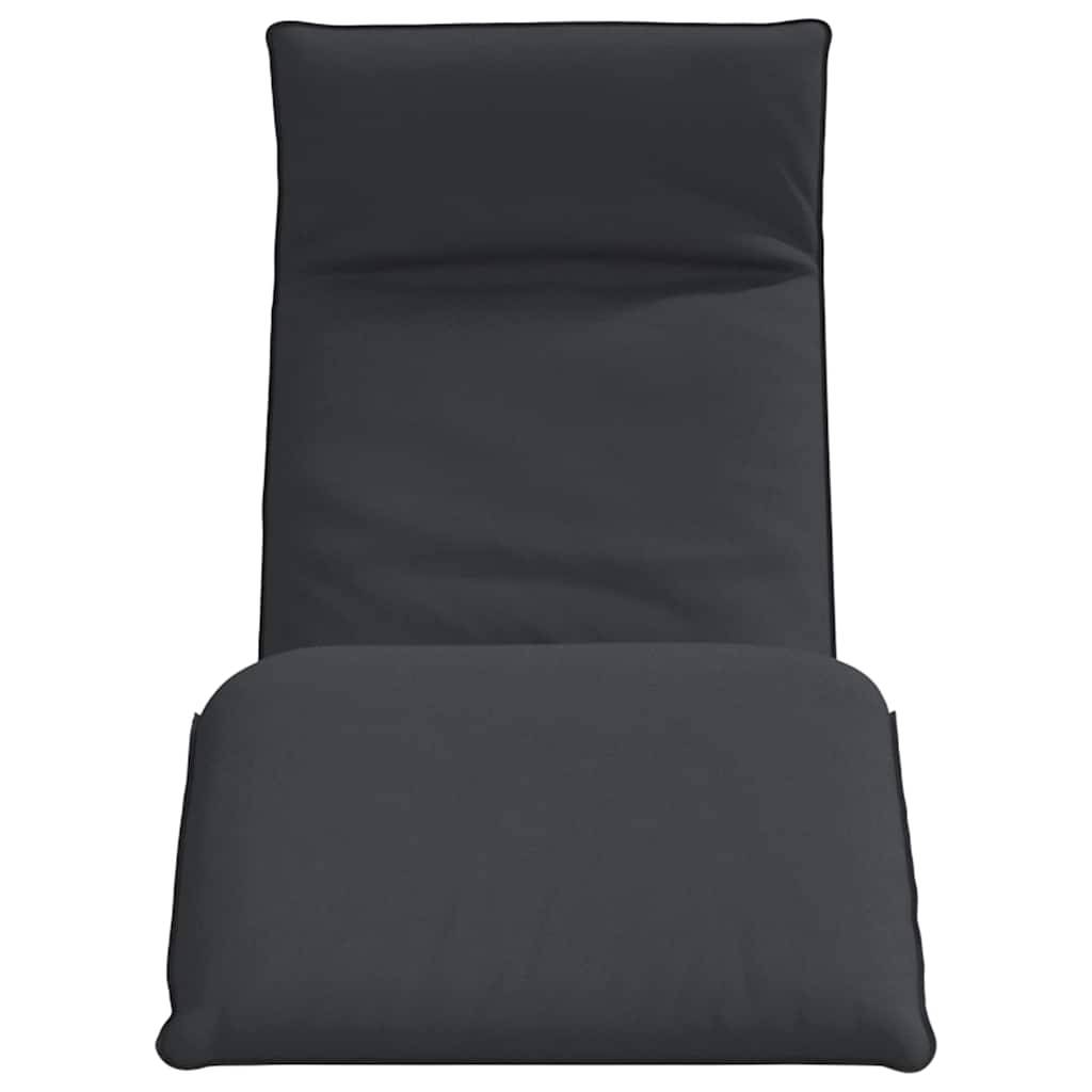 Chaise Longue Sol Pliante Tissu Oxford Plage Jardin Inclinable 5 Positions Noir - ComfortXL Outdoor Living - Image 4