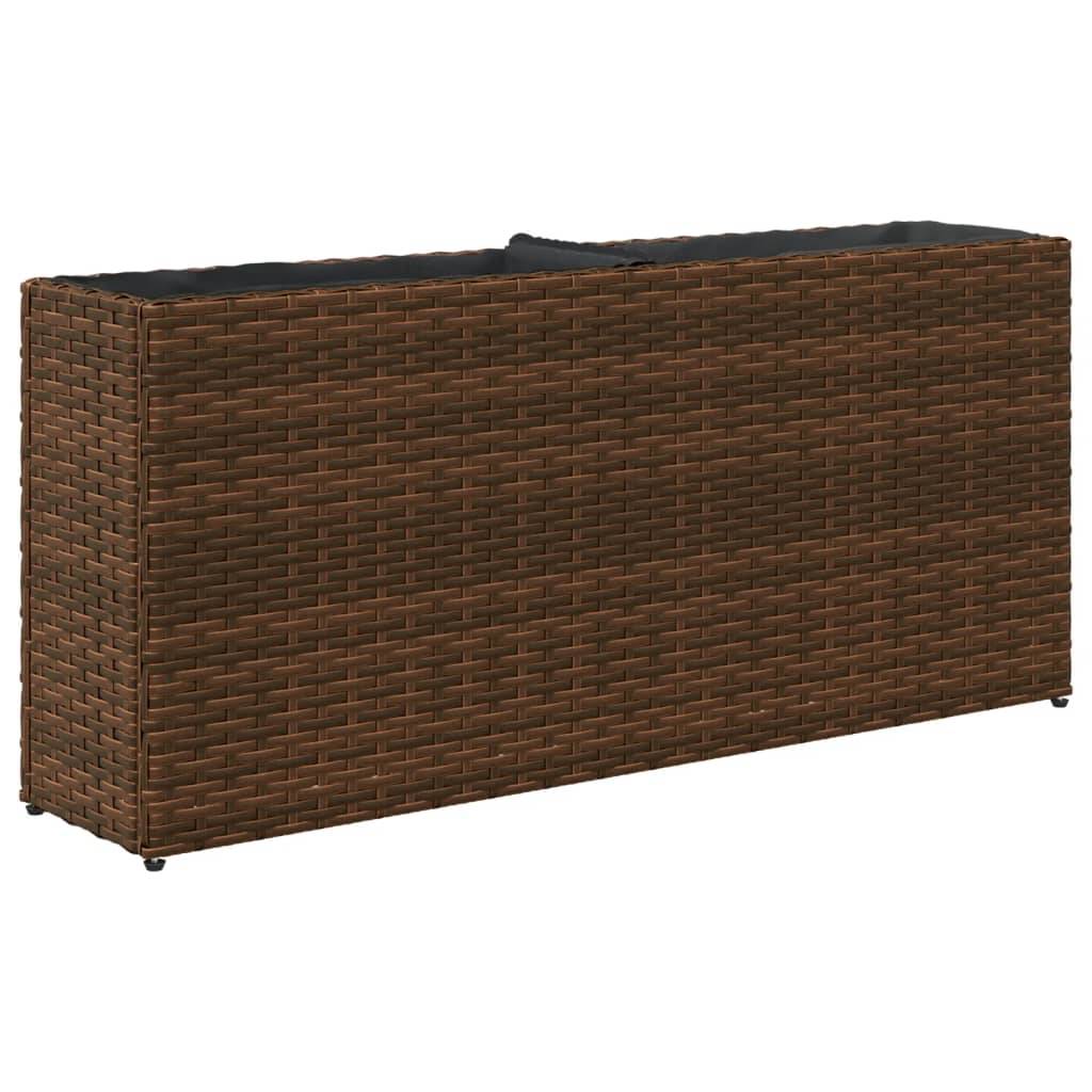 ComfortXL - Jardinière Rectangulaire Résine Tressée Double Bac pour Plantes 90x20x40 cm Marron - ComfortXL Outdoor Living - Image 7