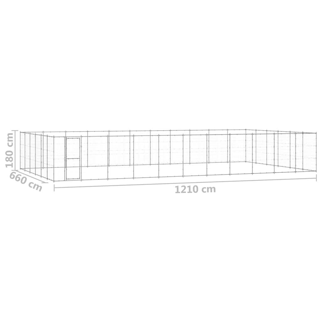 Vidaxl - Chenil extérieur Acier galvanisé 79,86 m² vidaXL 3082332 - Imagen 6