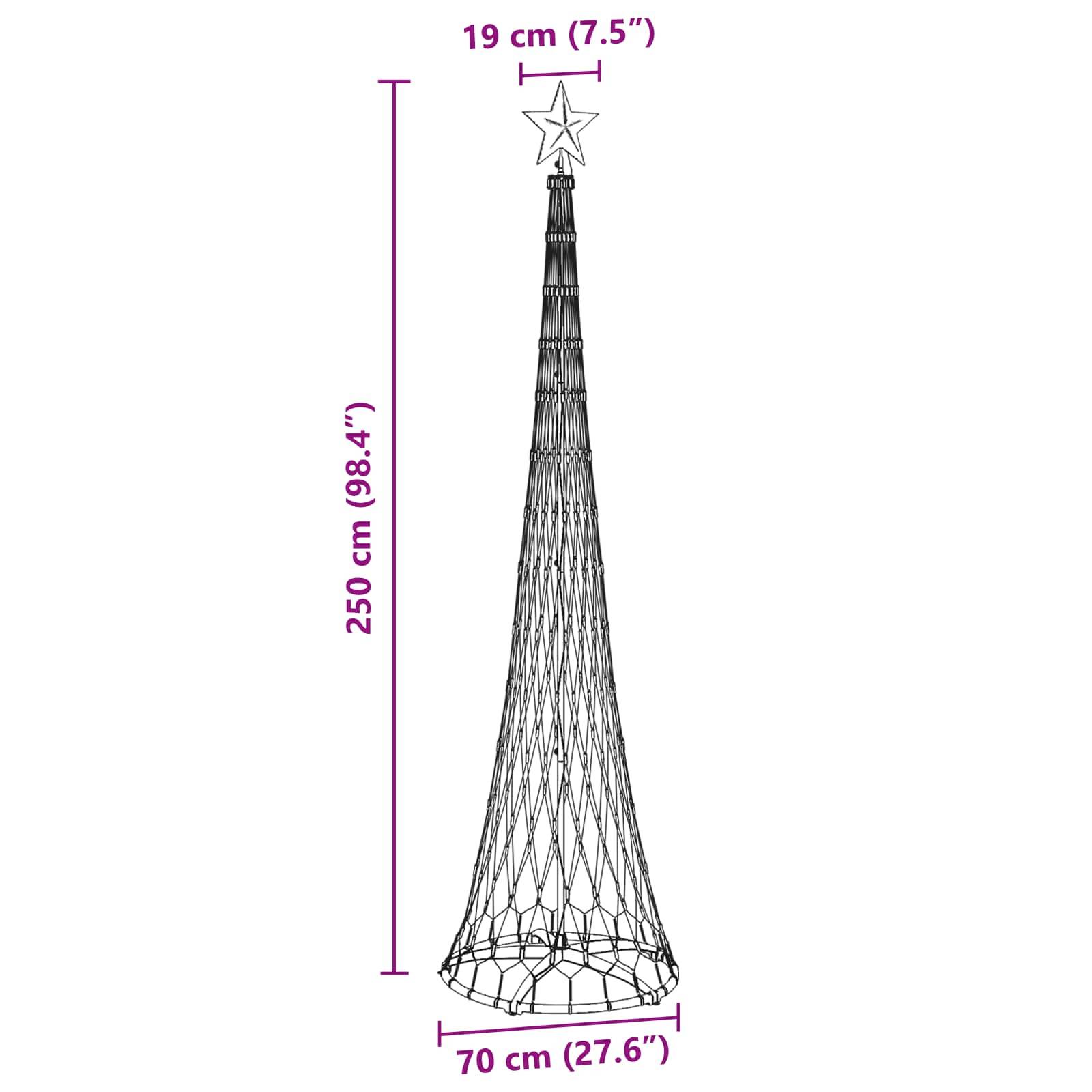 Vidaxl - Arbre de Noël LED avec 290 LED Blanc chaud 250 cm Métal vidaXL 42018775 - Image 3