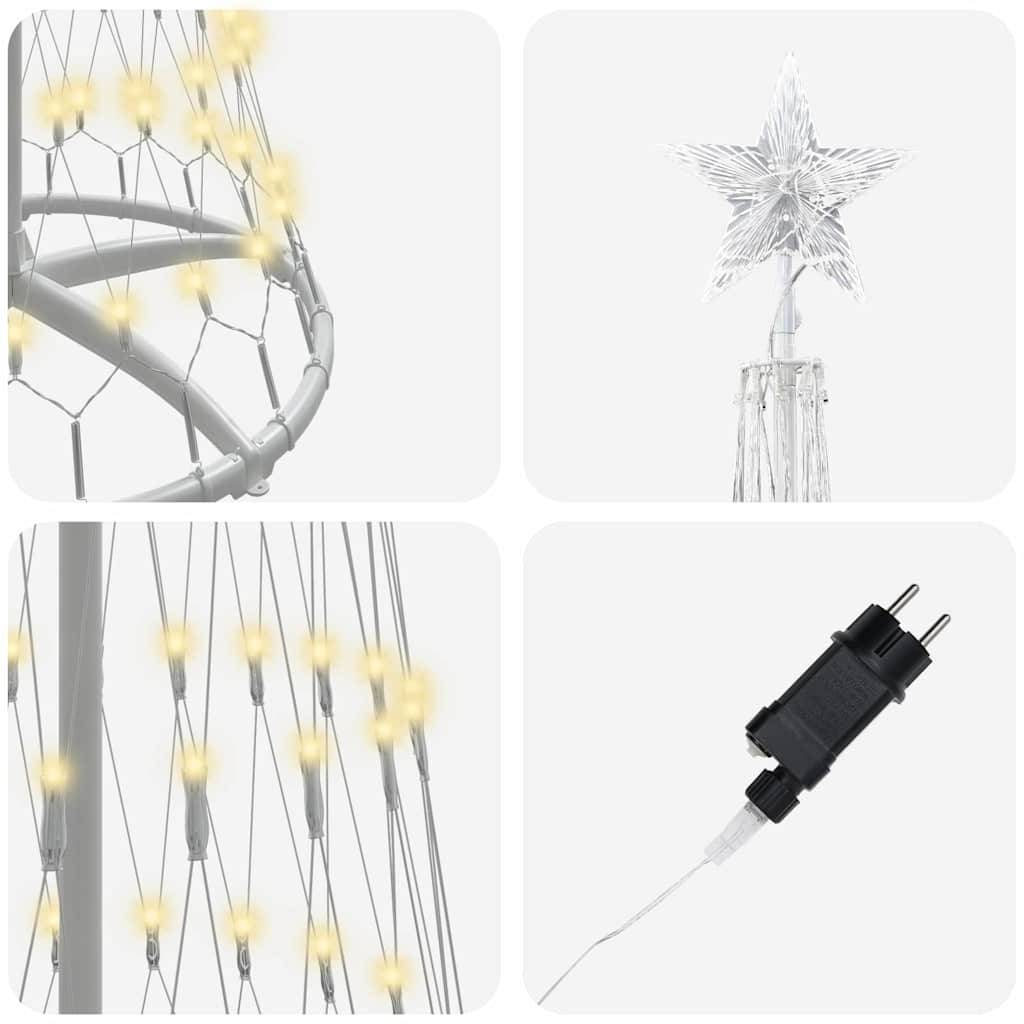 Vidaxl - Arbre de Noël LED avec 290 LED Blanc chaud 250 cm Métal vidaXL 42018775 - Image 7