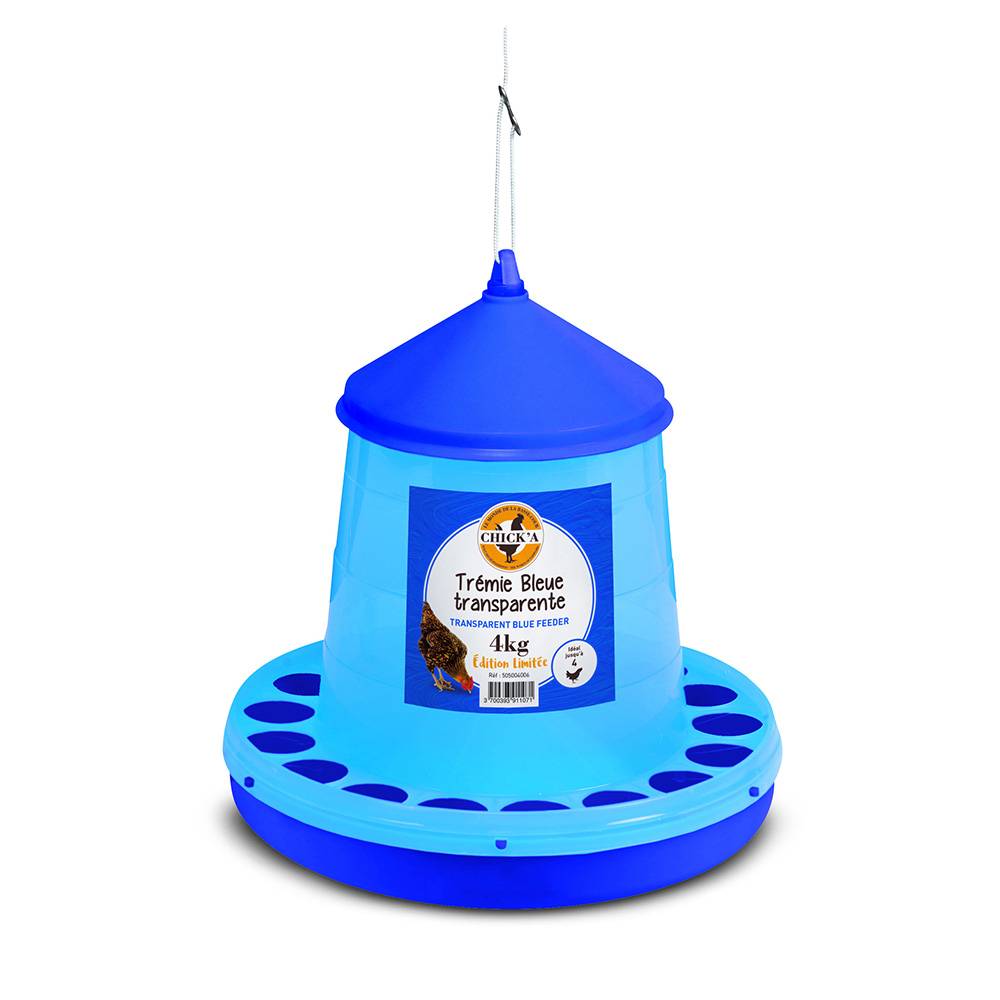 Chick'a - Trémie bleue transparente 4kg - Imagen 1