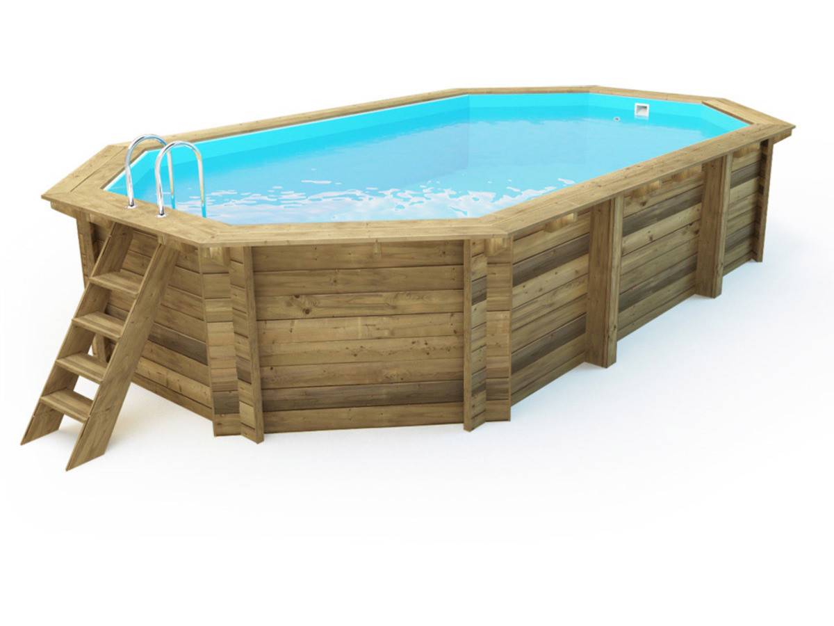 Piscine Bois " Sao Paulo " - 6.57 X 4.07 X 1.20 M - Bâche à Bulles  180 µ - Bâche Hiver  280 G/m² - -habitat Et Jardin - Imagen 2
