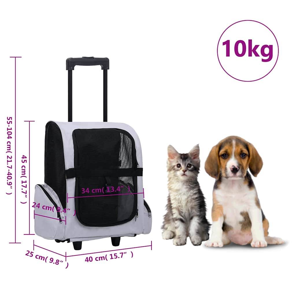 Vidaxl - Chariot polyvalent pliable pour animaux de compagnie gris vidaXL 171020 - Imagen 3