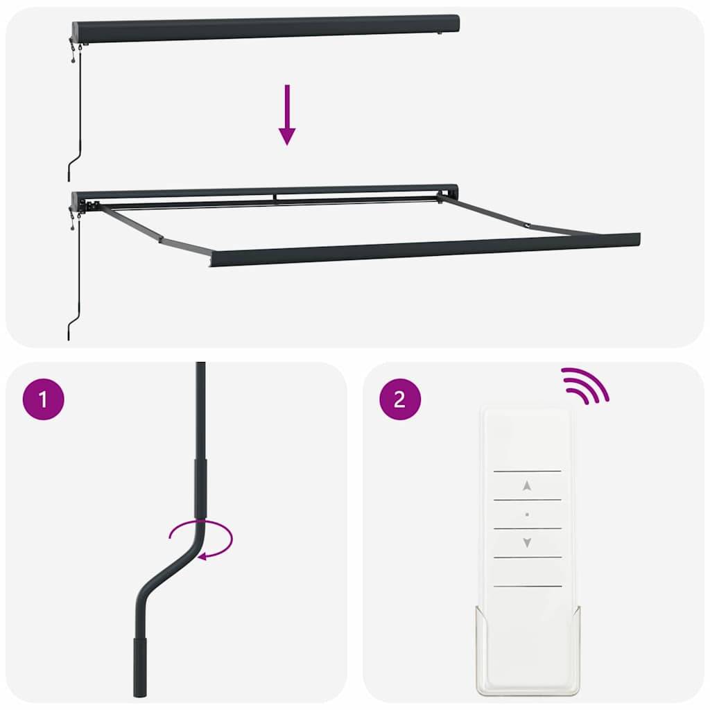 Store Extérieur Motorisé Armature Aluminium et Toile Anti-UV pour Façade Rouge et Blanc 350x250 cm – ComfortXL Outdoor Living - Image 9