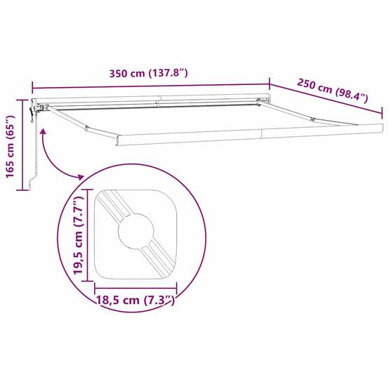 Store Extérieur Motorisé Armature Aluminium et Toile Anti-UV pour Façade Rouge et Blanc 350x250 cm – ComfortXL Outdoor Living - Image 7