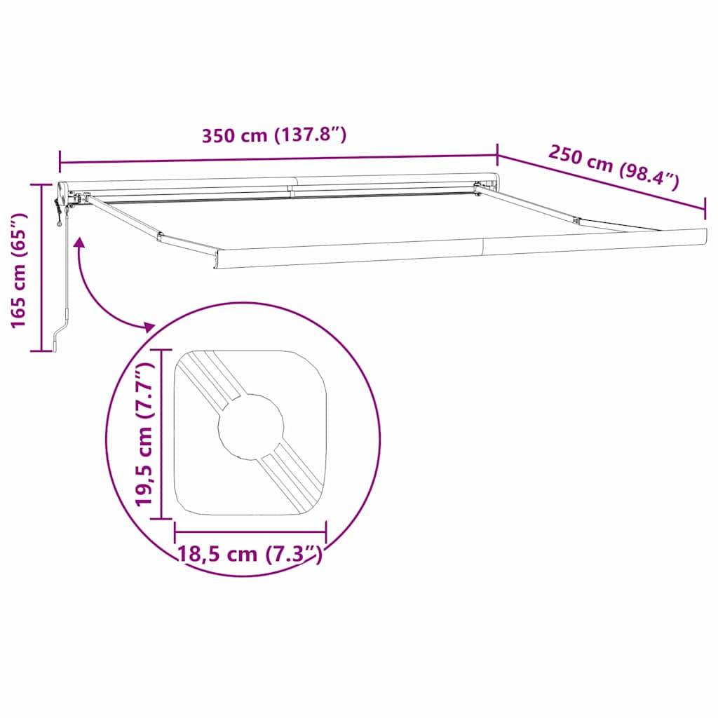 Store Extérieur Motorisé Armature Aluminium et Toile Anti-UV pour Façade Rouge et Blanc 350x250 cm – ComfortXL Outdoor Living - Image 7