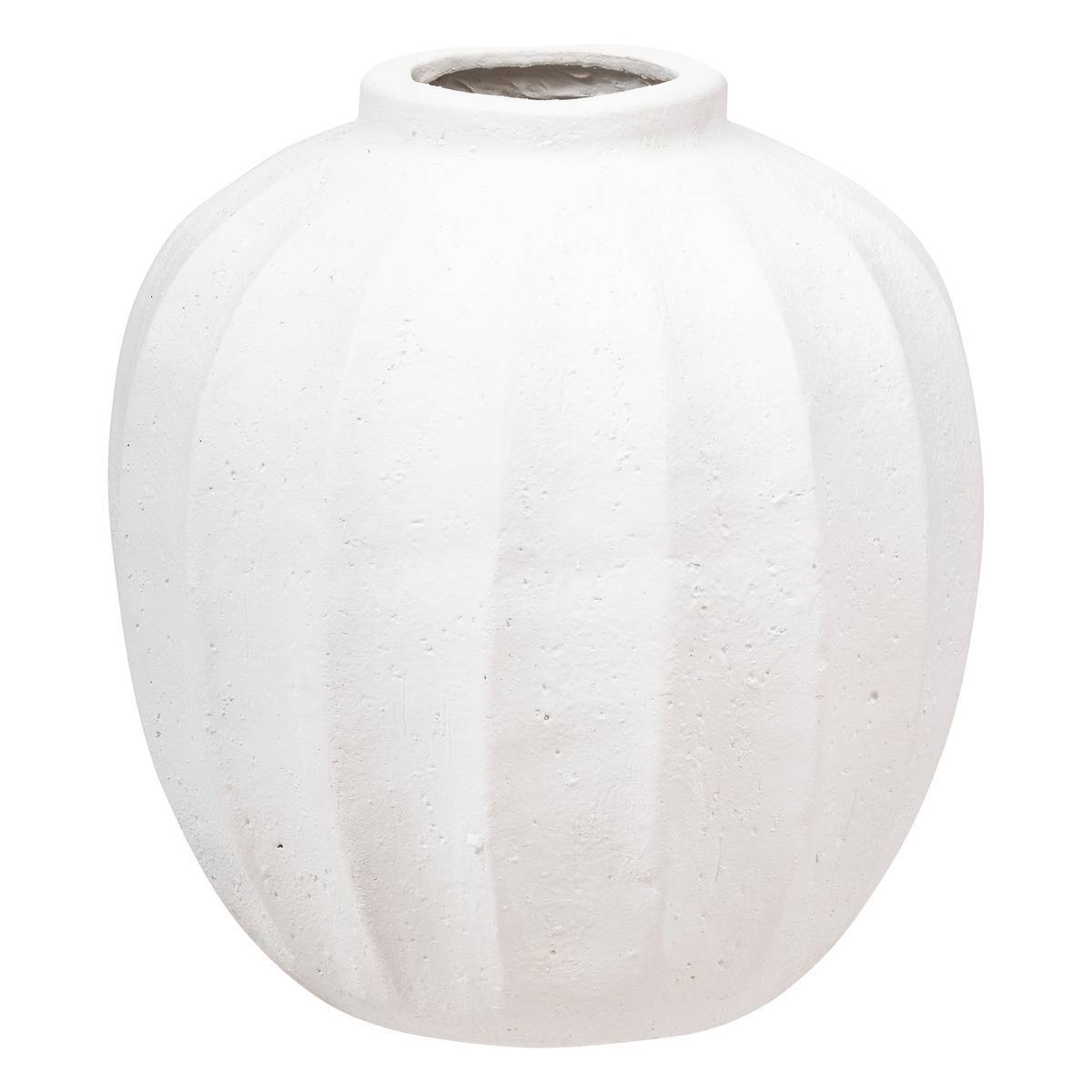 Atmosphera - Vase boule "Amia" céramique blanc H28cm - Atmosphera Créateur d'intérieur - Image 2