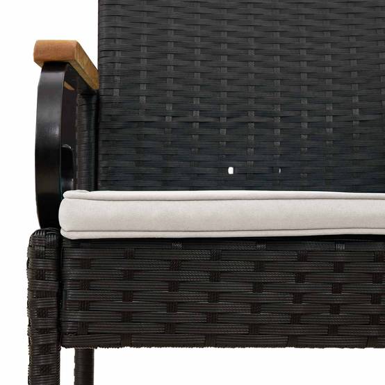 Chaises de jardin polyrotin et acier noir et blanc crème 59.5 x 50 x 88 cm - PANGIVO - Image 8