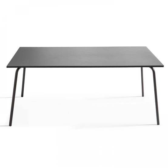 Oviala - Ensemble table de jardin et 8 fauteuils en métal rouge et gris Palavas - Oviala - Imagen 3