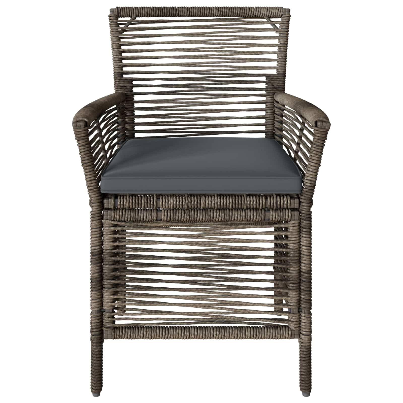 Lot de 2 chaises de jardin polyrotin gris 61 x 58 x 83 cm - PANGIVO - Image 5