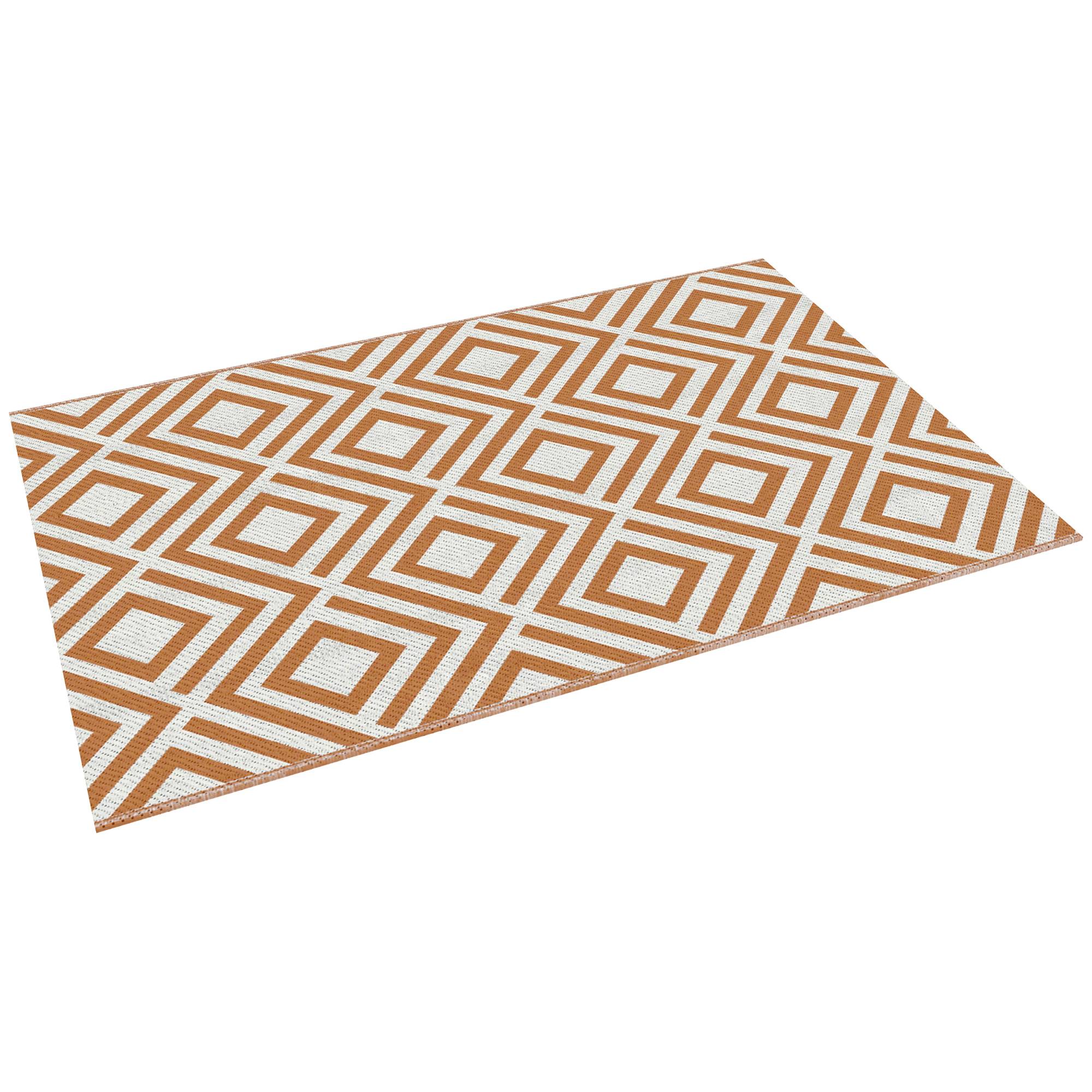Tapis d'extérieur réversible Polypropylène Terrasse jardin Motif géométrique 182x274cm Marron - ComfortXL Outdoor Living - Image 2