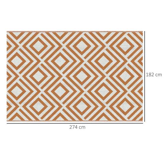 Tapis d'extérieur réversible Polypropylène Terrasse jardin Motif géométrique 182x274cm Marron - ComfortXL Outdoor Living - Image 5