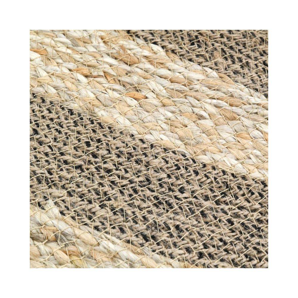 Aubry Gaspard - Tapis ovale en jute naturel et noir - Imagen 2