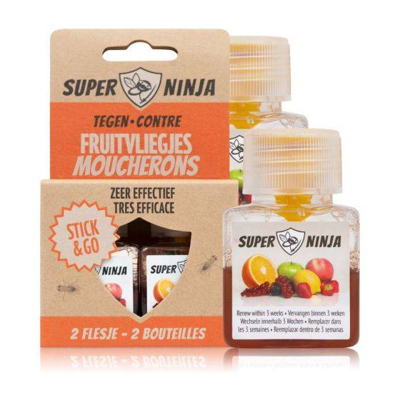 Superninja - Pièges (x2) contre les mouches des fruits (drosophile) - Imagen 1