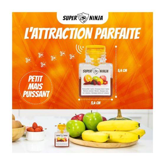 Superninja - Pièges (x2) contre les mouches des fruits (drosophile) - Imagen 7