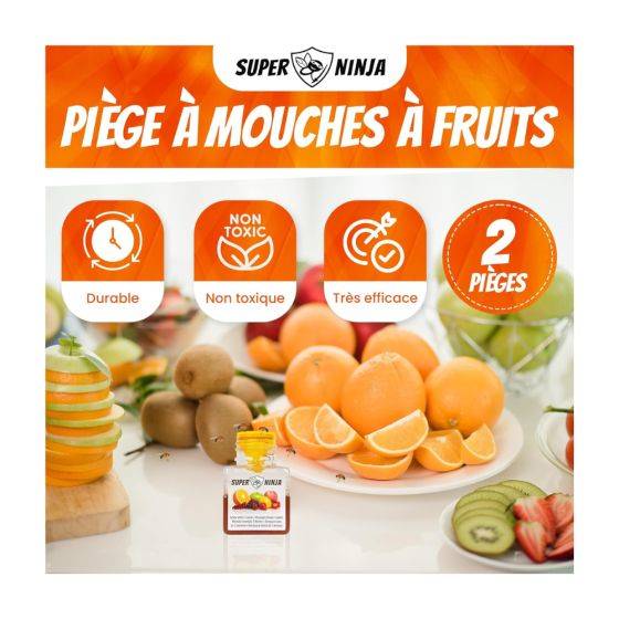 Superninja - Pièges (x2) contre les mouches des fruits (drosophile) - Imagen 8