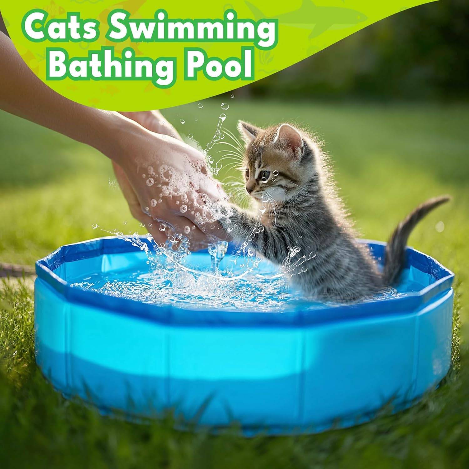 Piscine pour Chien Pliable 100 x 30 cm Bassin de Baignade Portable Bain pour Chien-Chat
