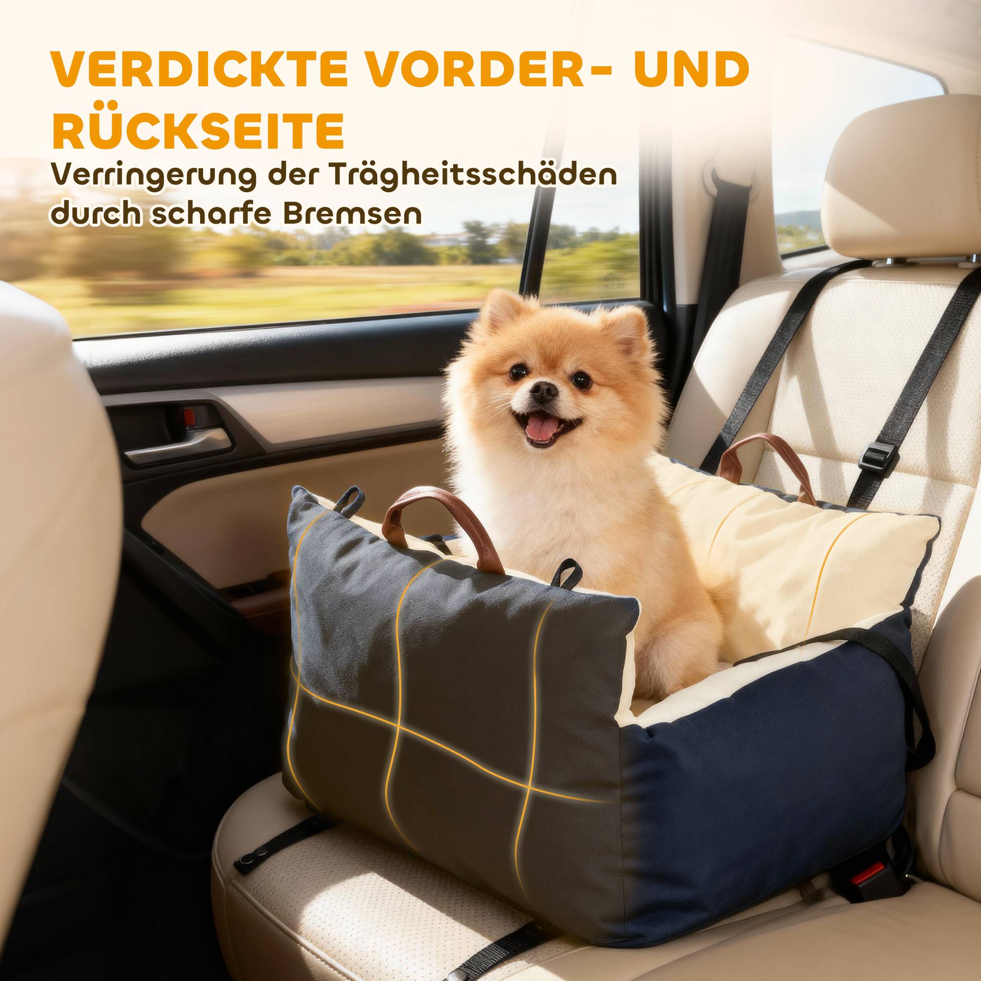 Siège auto pour chien, 2 sangles, housses lavables, pour animaux de moins de 5 kg, bleu - Image 8