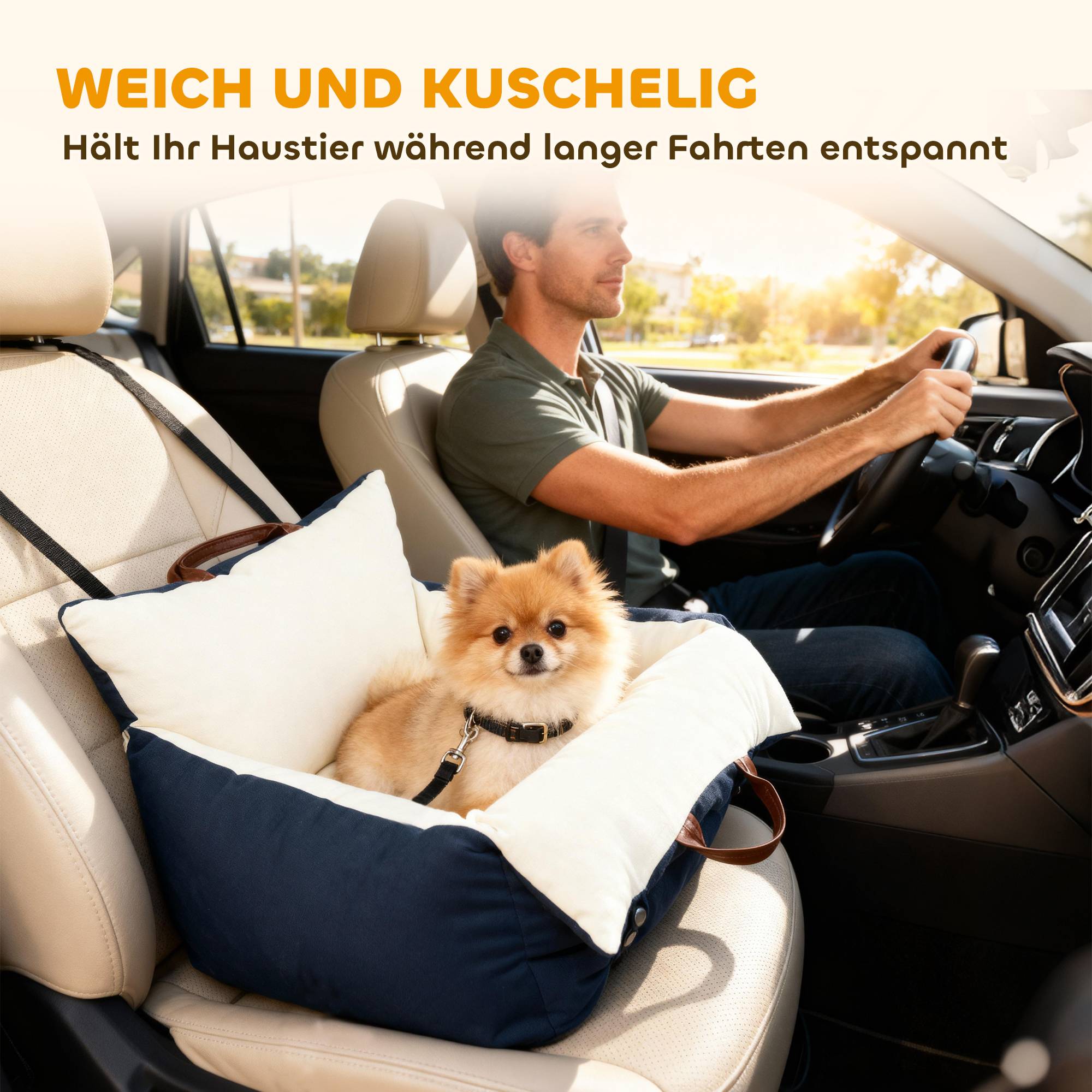 Siège auto pour chien, 2 sangles, housses lavables, pour animaux de moins de 5 kg, bleu - Image 7