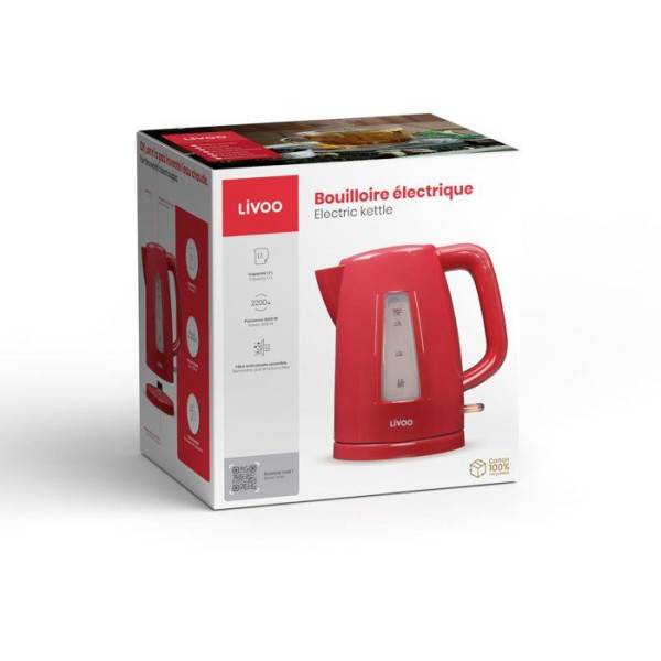 Livoo - Bouilloire électrique sans fil 1.7 L rouge - Imagen 4