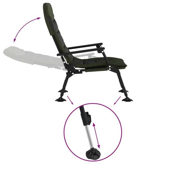 Chaise de pêche acier et tissu vert 58 x 75 x 104 cm - PANGIVO - Image 6