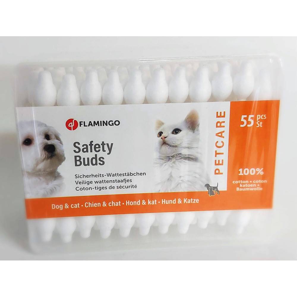 Flamingo - Flamingo - Coton tige Petcare sécurité boite de 55 pièces pour chiens et chats. - Imagen 1