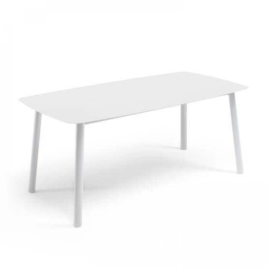Oviala - Table de terrasse aluminium et pierre, 6 chaises et 2 fauteuils blanc Piedra - Oviala - Image 3
