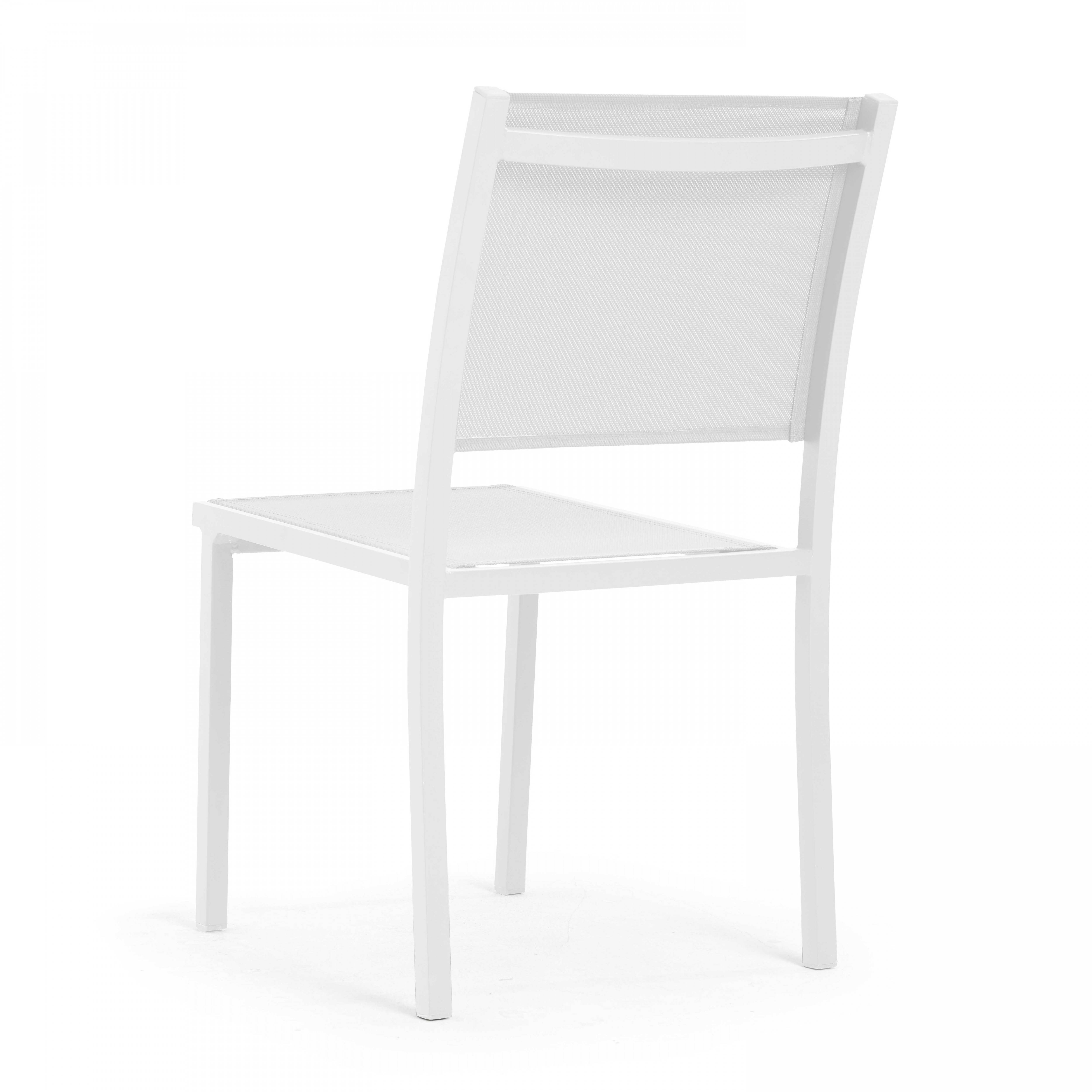 Oviala - Table de terrasse aluminium et pierre, 6 chaises et 2 fauteuils blanc Piedra - Oviala - Image 5