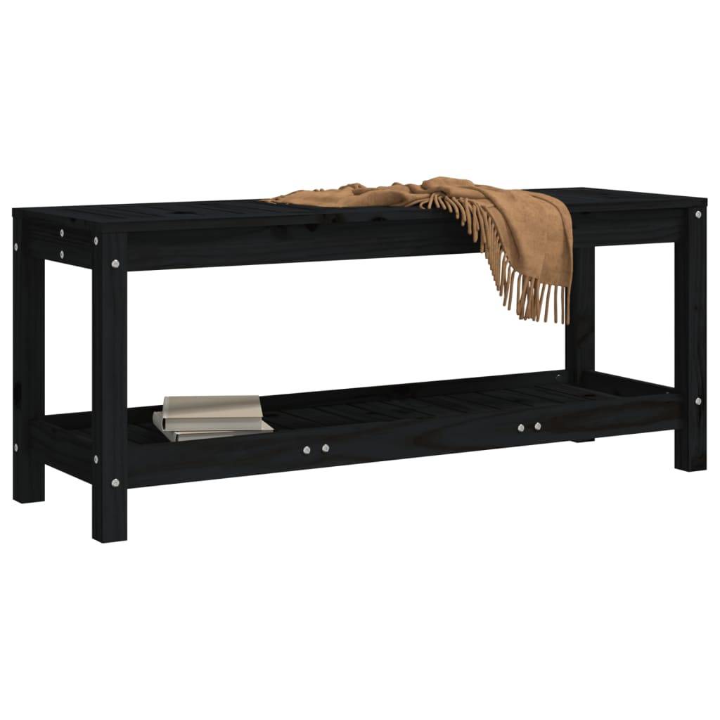 Maison Chic - Banc de jardin - Banc d'extérieur - Banquette noir 108x35x45 cm bois massif de pin - Imagen 3