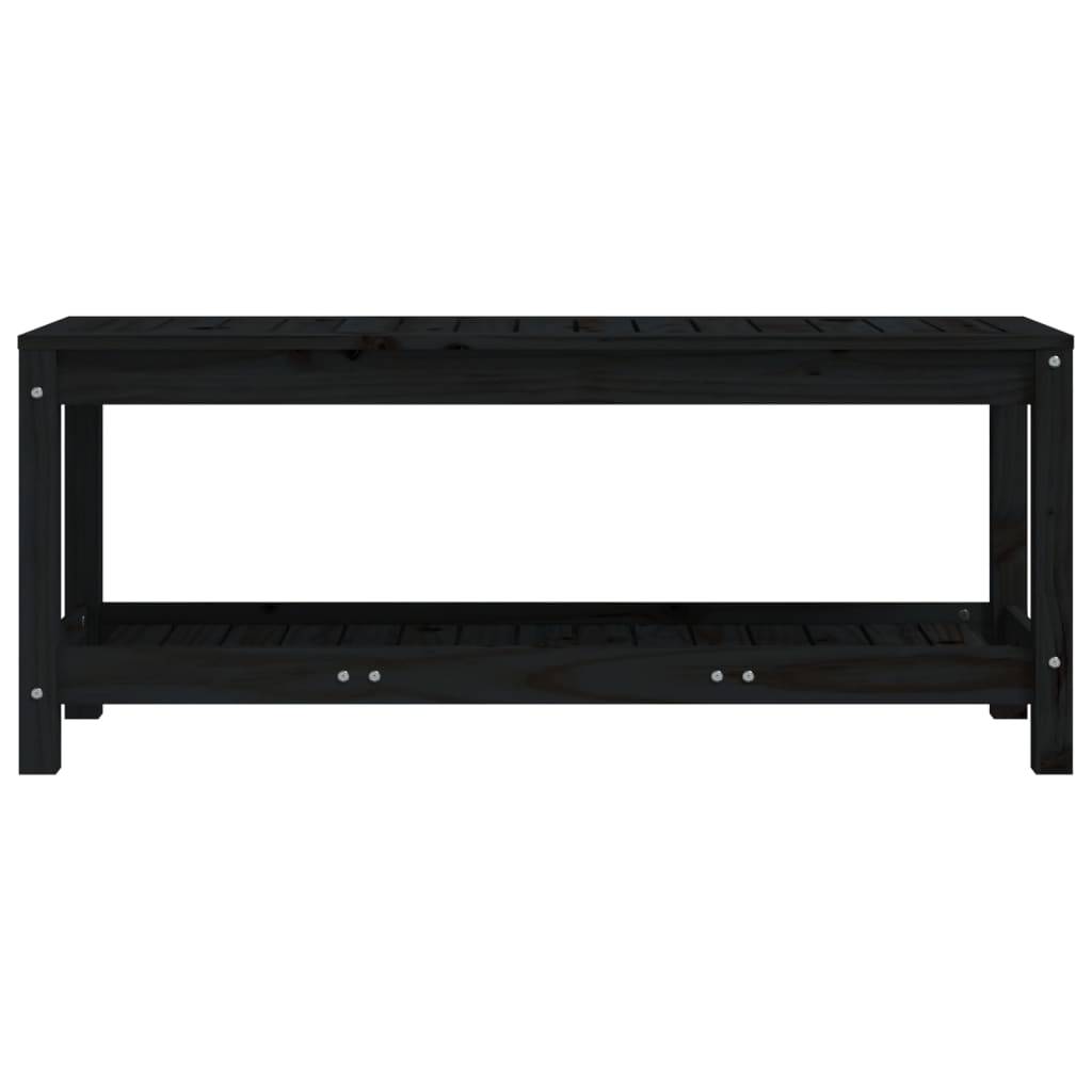 Maison Chic - Banc de jardin - Banc d'extérieur - Banquette noir 108x35x45 cm bois massif de pin - Imagen 4