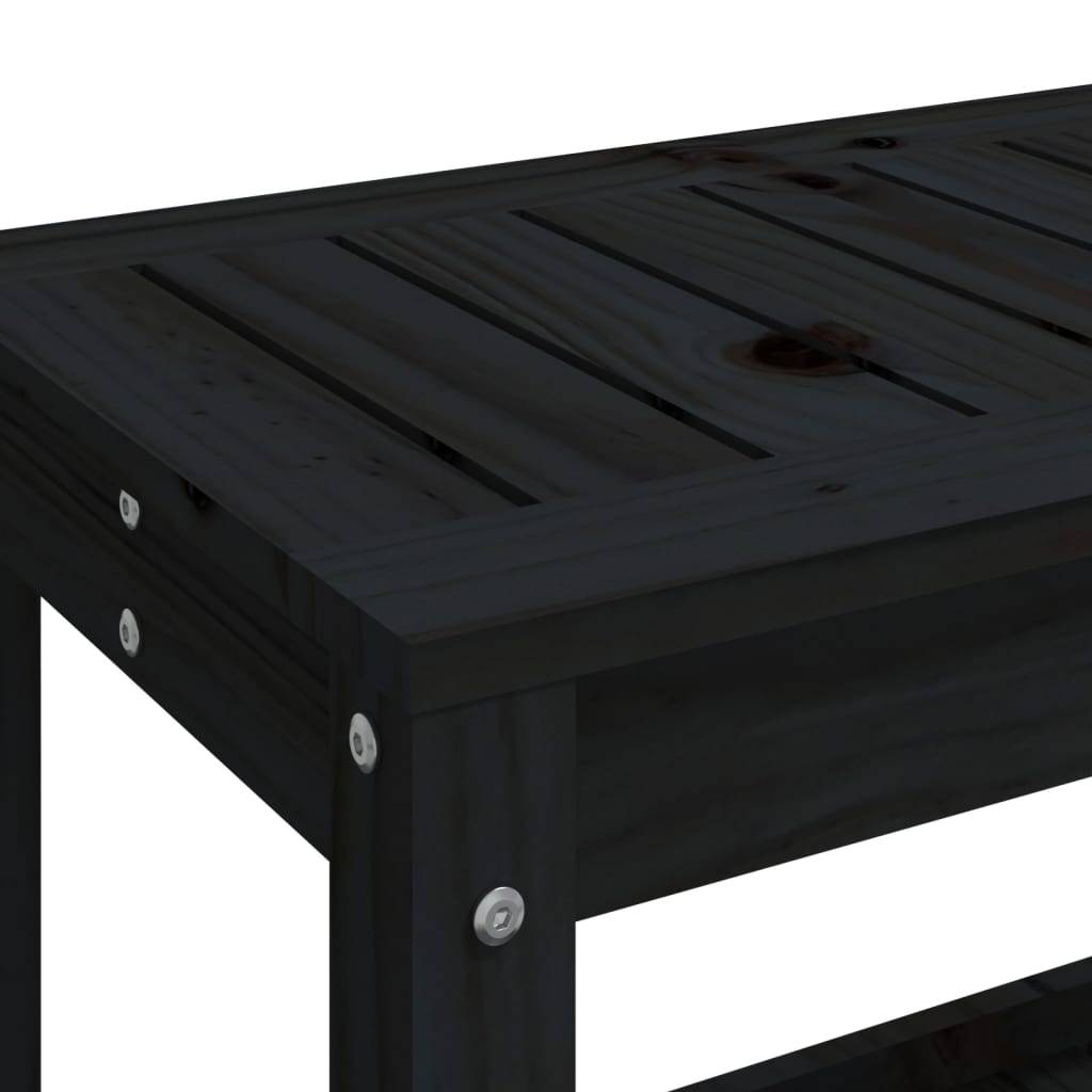 Maison Chic - Banc de jardin - Banc d'extérieur - Banquette noir 108x35x45 cm bois massif de pin - Imagen 7
