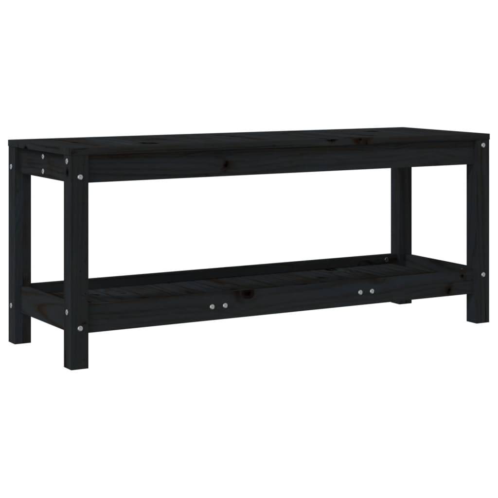 Maison Chic - Banc de jardin - Banc d'extérieur - Banquette noir 108x35x45 cm bois massif de pin - Imagen 1