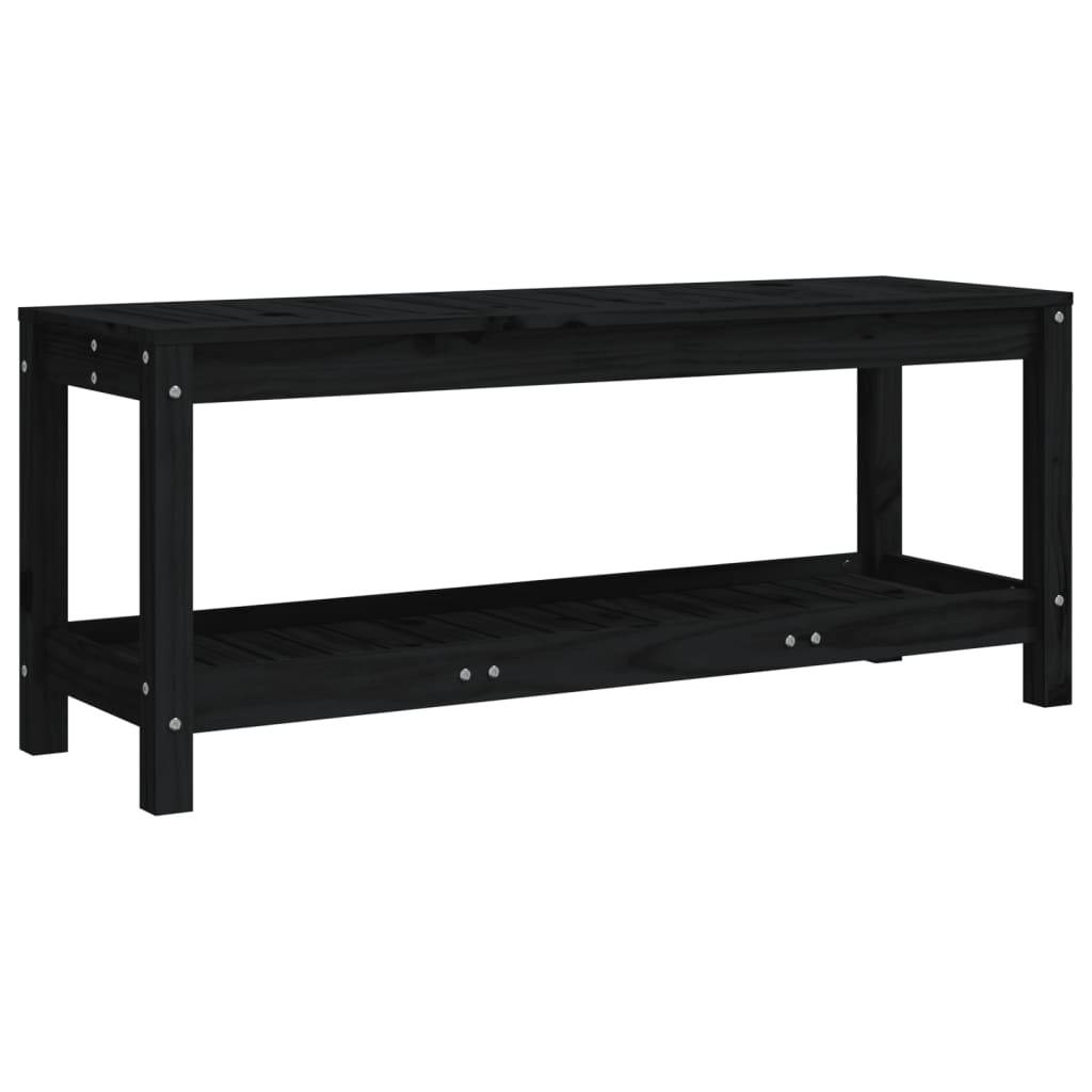 Maison Chic - Banc de jardin - Banc d'extérieur - Banquette noir 108x35x45 cm bois massif de pin - Imagen 5