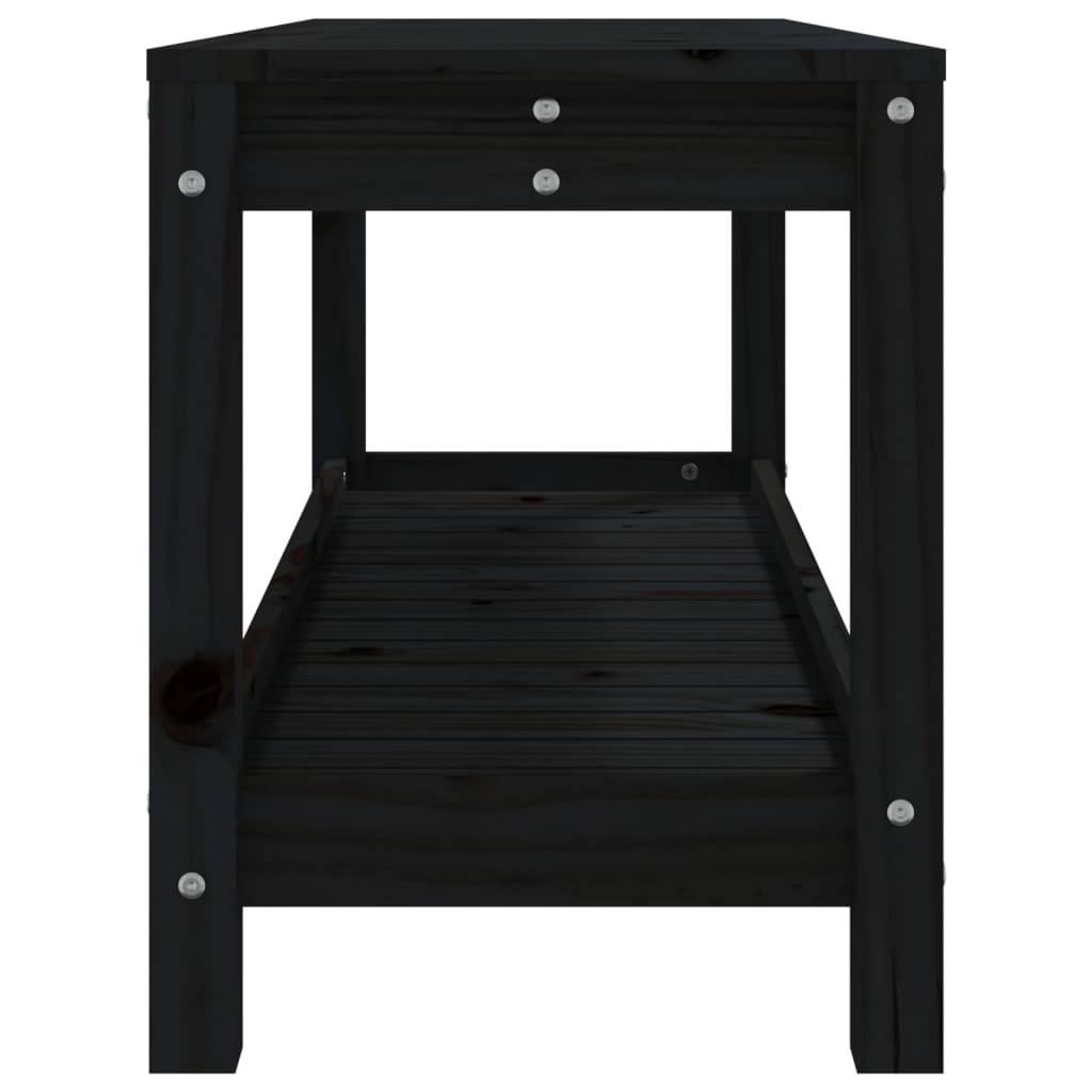Maison Chic - Banc de jardin - Banc d'extérieur - Banquette noir 108x35x45 cm bois massif de pin - Imagen 6