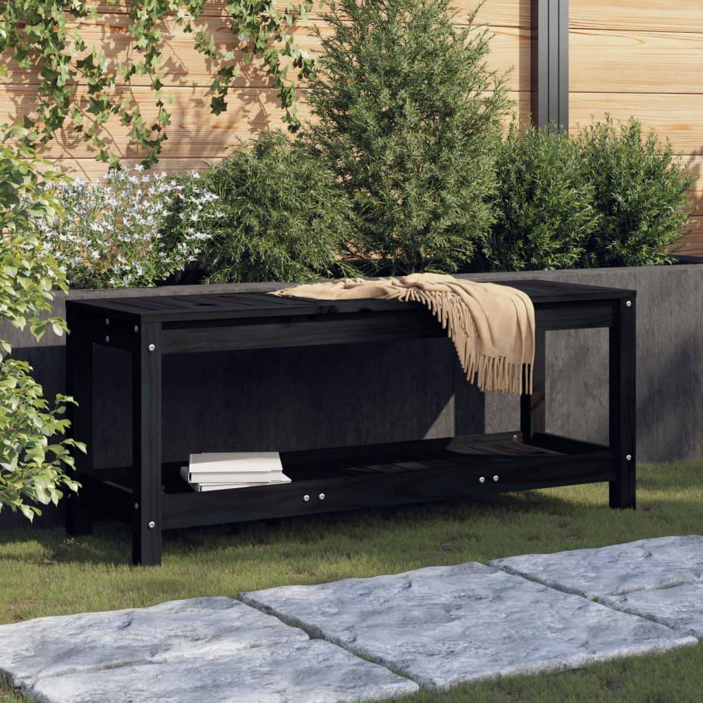 Maison Chic - Banc de jardin - Banc d'extérieur - Banquette noir 108x35x45 cm bois massif de pin - Imagen 2