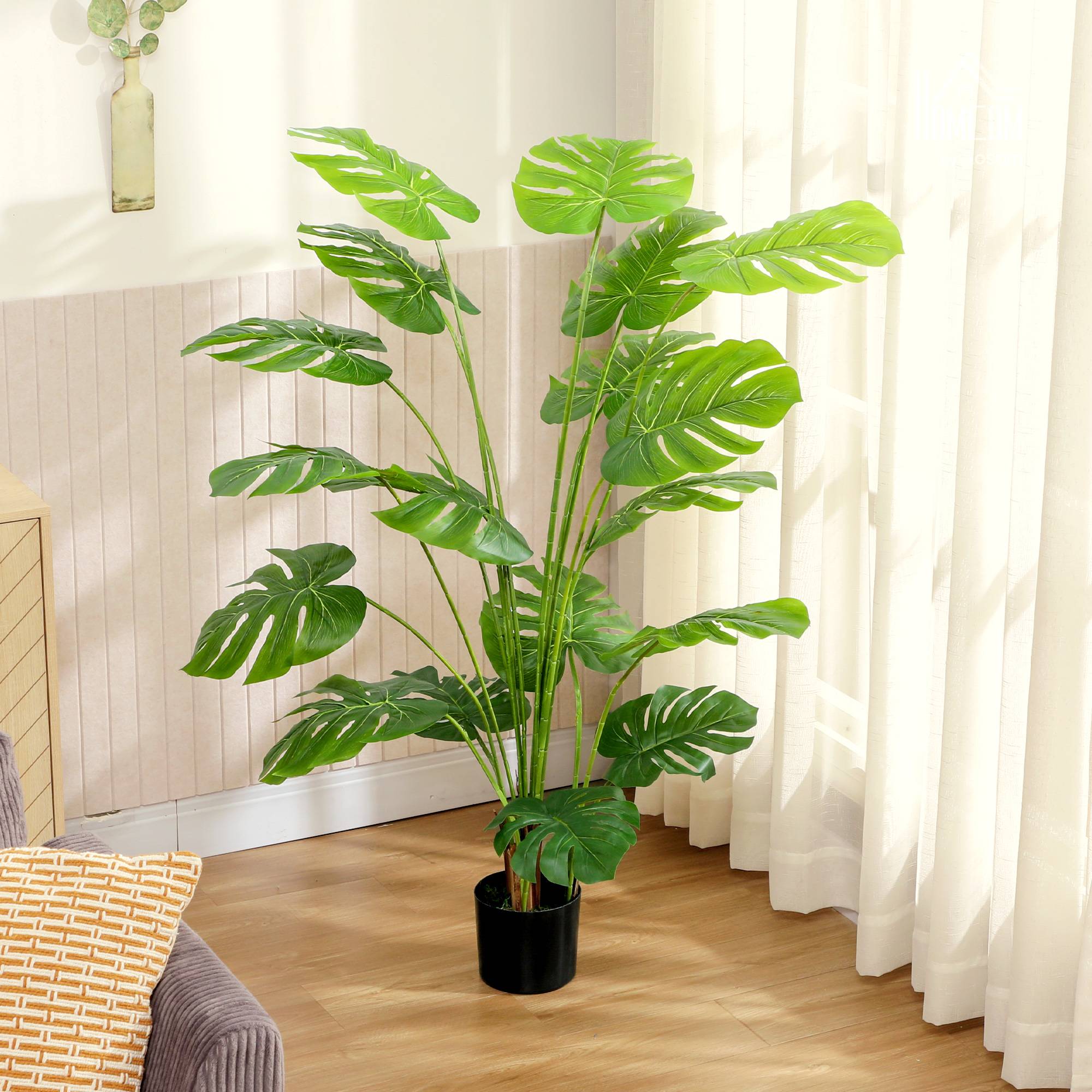 Monstera deliciosa artificielle pot inclus 150 cm haut intérieur verte - Image 4