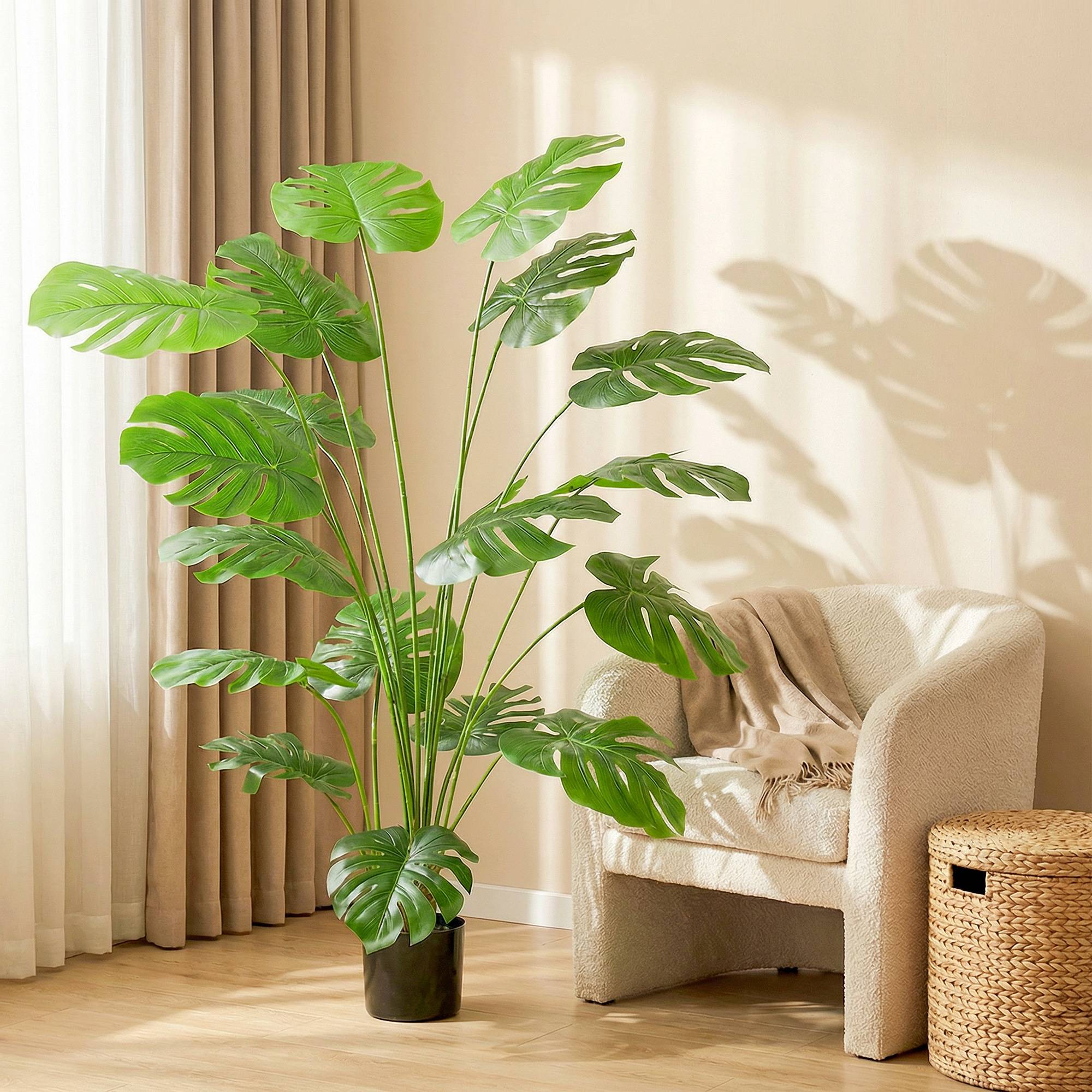 Monstera deliciosa artificielle pot inclus 150 cm haut intérieur verte - Image 3