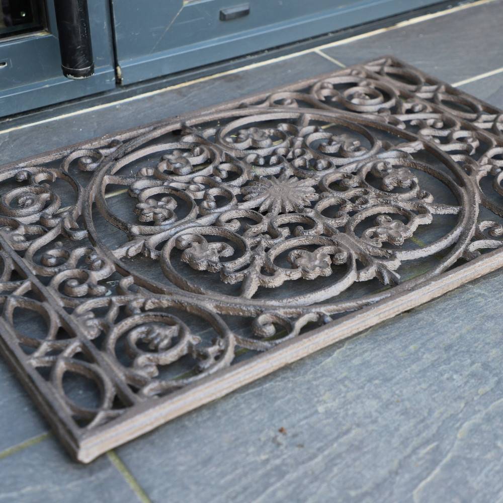 Paillasson tapis extérieur entrée résistant pluie fonte marron 68cm Chemin de campagne - Imagen 3