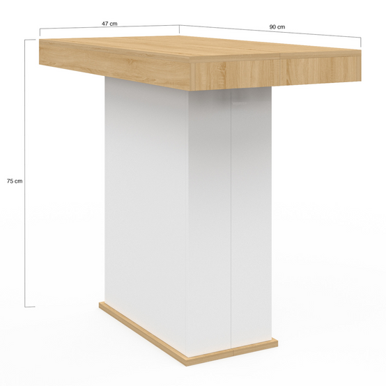 Table console extensible EDEN 10 personnes 235 cm bois et blanc - Image 5