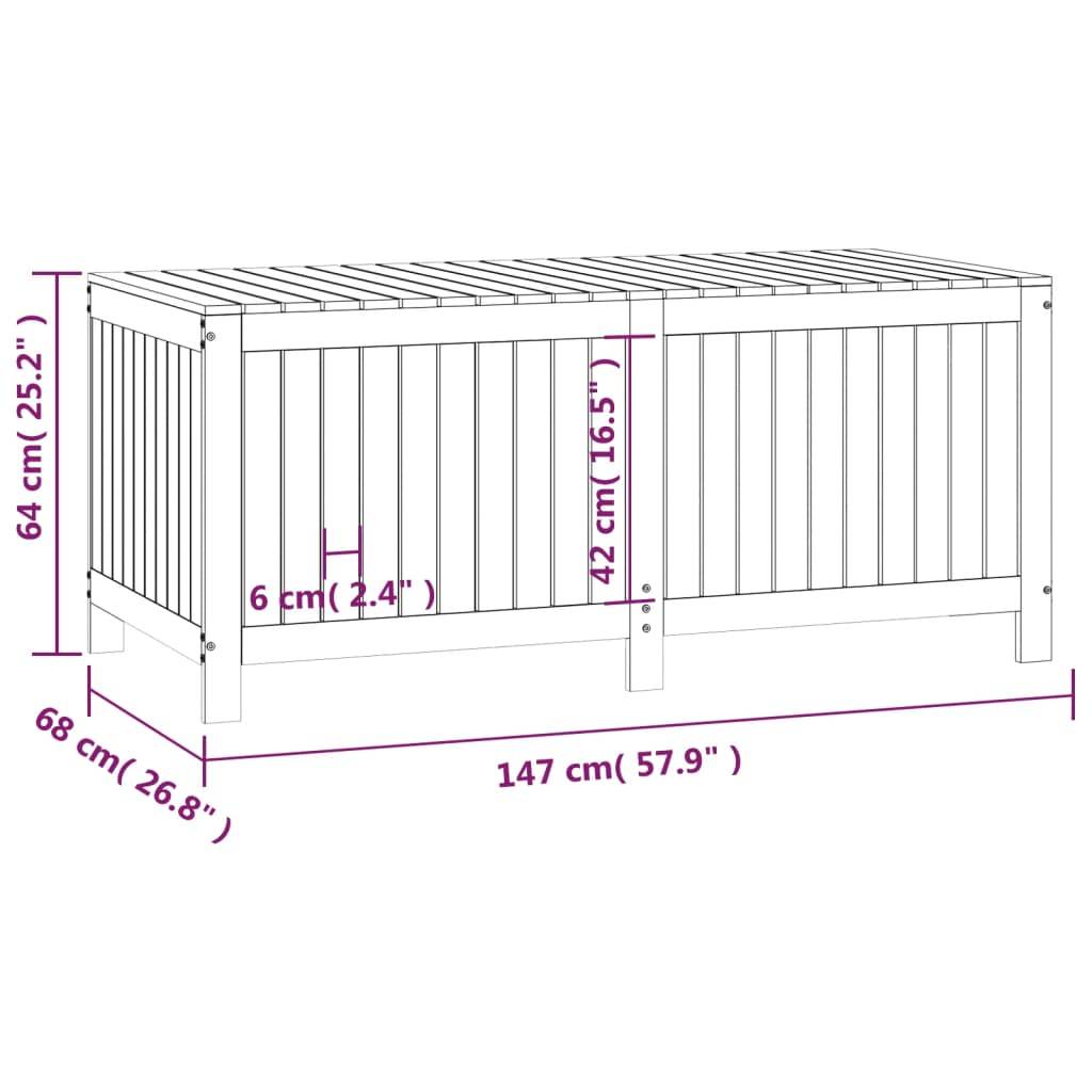 Helloshop26 - Coffre boîte meuble de jardin rangement noir 147 x 68 x 64 cm bois massif pin - Imagen 6