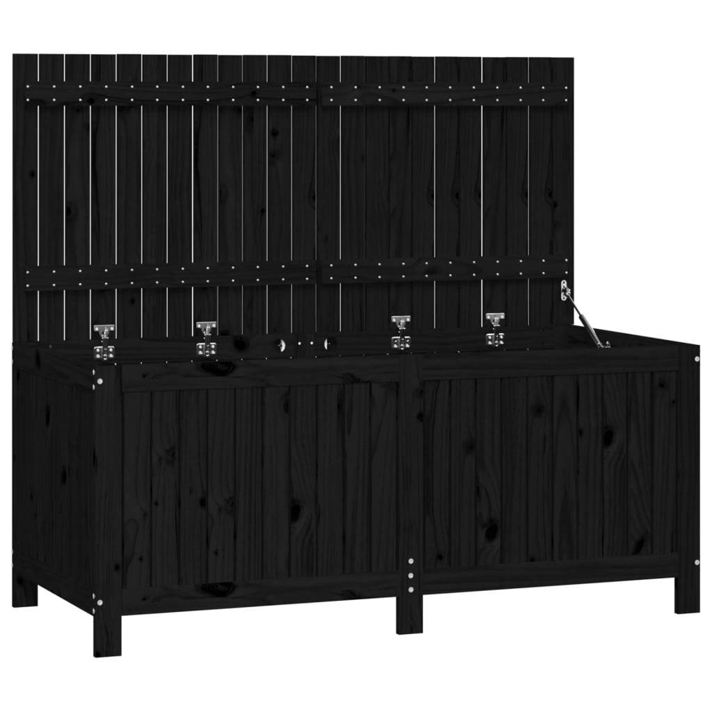 Helloshop26 - Coffre boîte meuble de jardin rangement noir 147 x 68 x 64 cm bois massif pin - Imagen 1