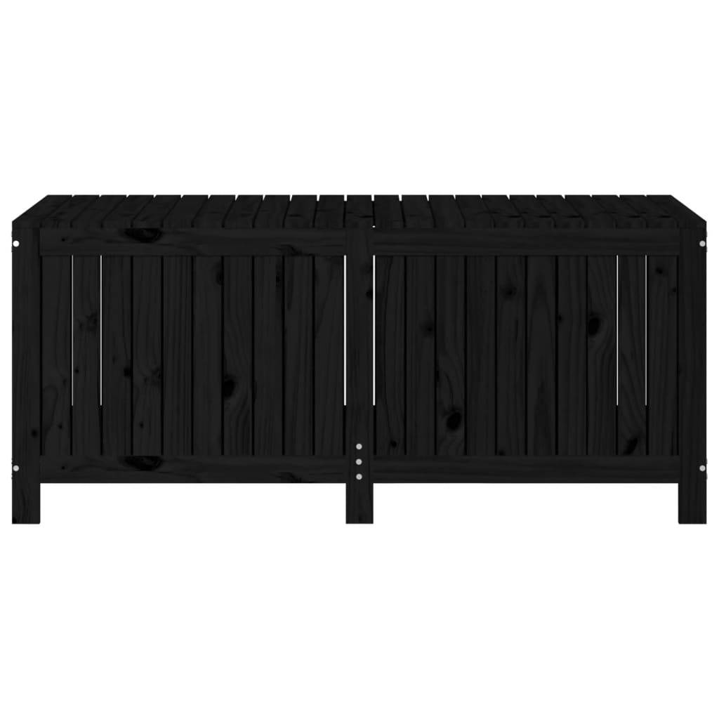 Helloshop26 - Coffre boîte meuble de jardin rangement noir 147 x 68 x 64 cm bois massif pin - Imagen 3