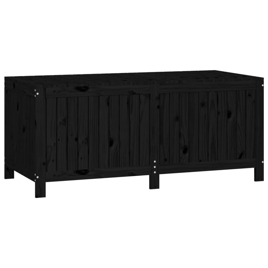 Helloshop26 - Coffre boîte meuble de jardin rangement noir 147 x 68 x 64 cm bois massif pin - Imagen 2