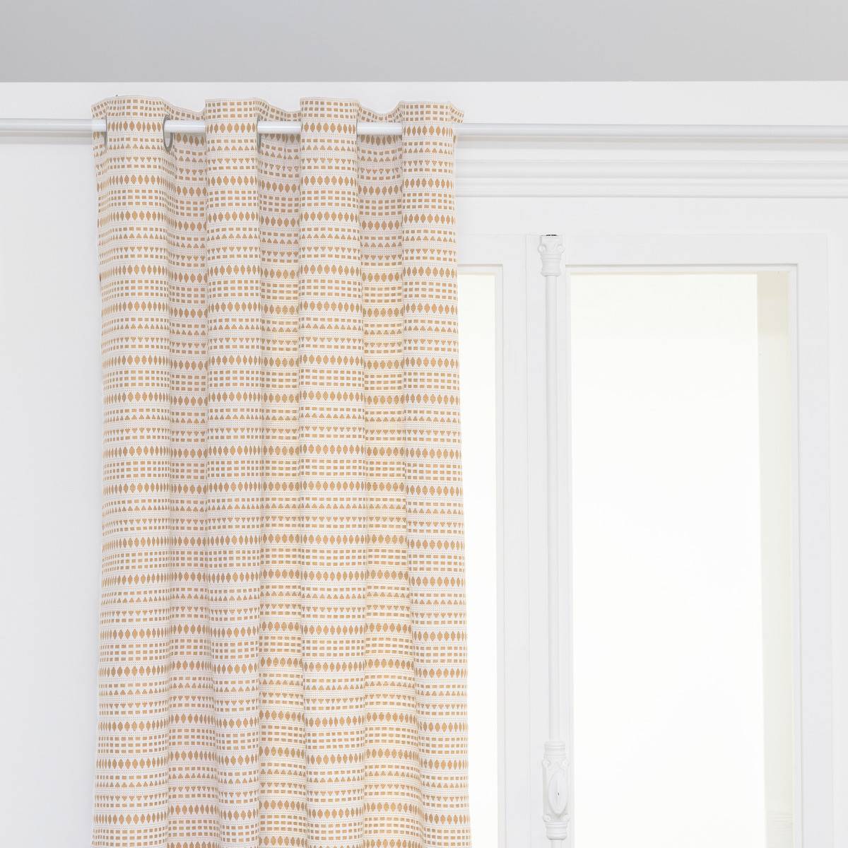 Atmosphera - Rideau à œillets Jacquard Beige Lin 130 x 260 cm - Imagen 1